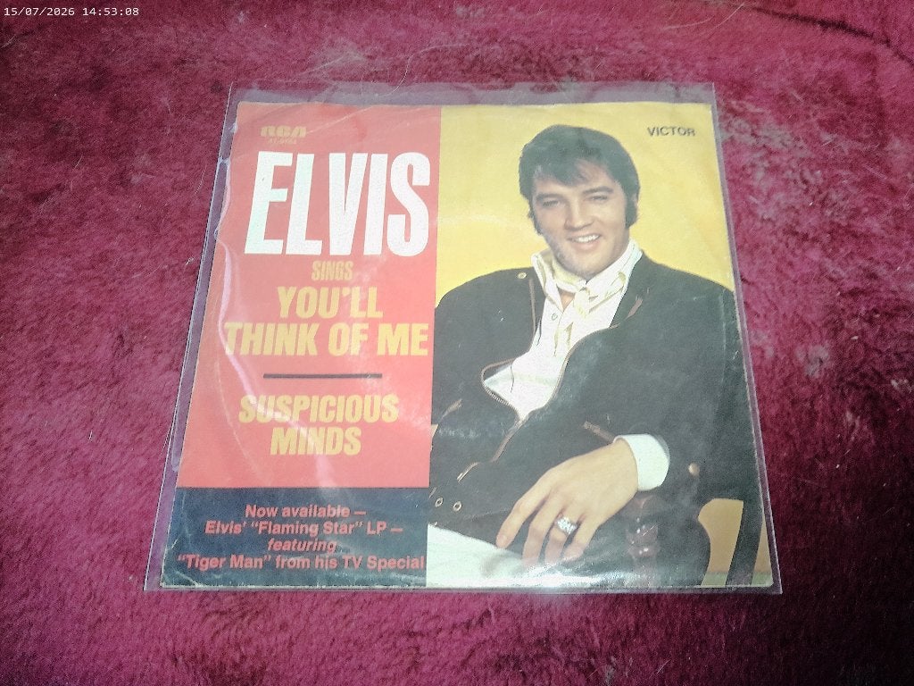 Elvis Presley - Suspicious Minds / You'll think of me, Gebruikt, Fotohoes, 7 inch, Ophalen of Verzenden