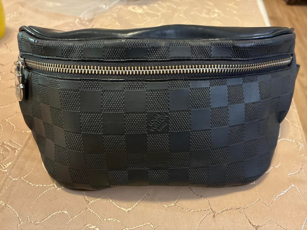 Louis Vuitton Heuptasje - Zwart Damier Graphite, Ophalen of Verzenden, Gebruikt, Zwart
