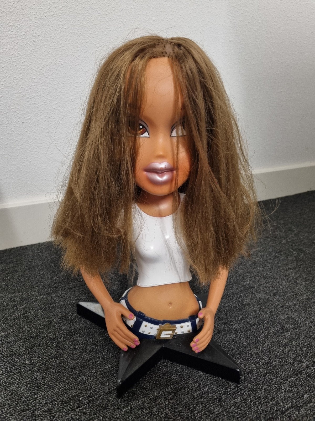 Bratz stylinghoofd met haar en make-up, Kinderen en Baby's, Speelgoed | Poppen, Ophalen of Verzenden, Gebruikt, Overige typen