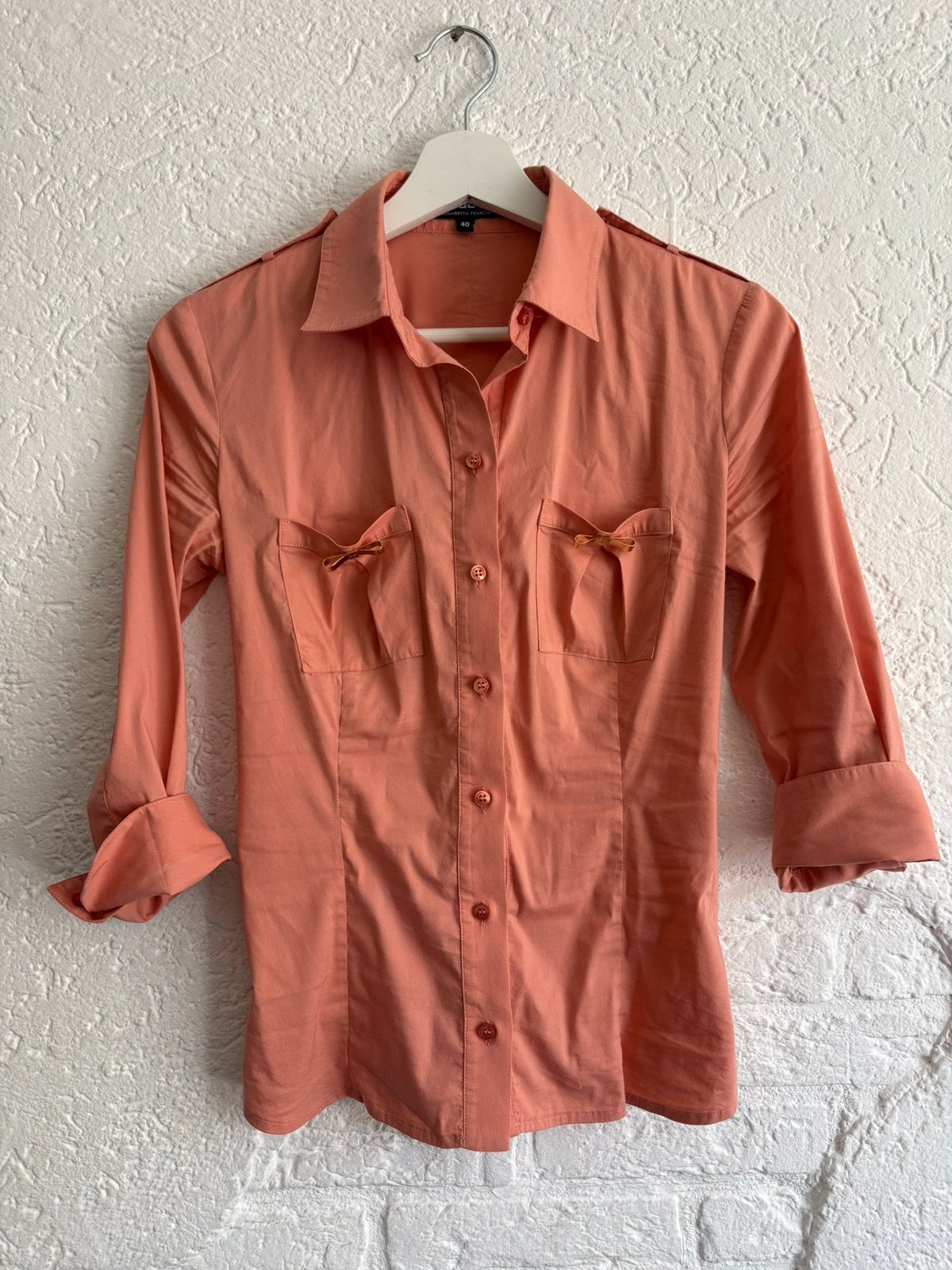 Elisabetta Franchi blouse zalm, Ophalen of Verzenden, Zo goed als nieuw, Maat 34 (XS) of kleiner, Roze
