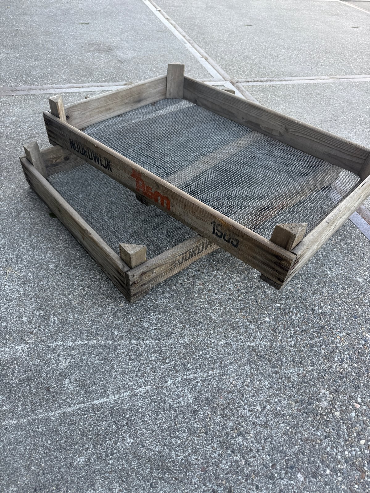 Vintage houten zeefbakken / aardappel kisten, Doe-het-zelf en Verbouw, Ophalen, Gebruikt, 40 tot 60 cm, 50 tot 75 cm