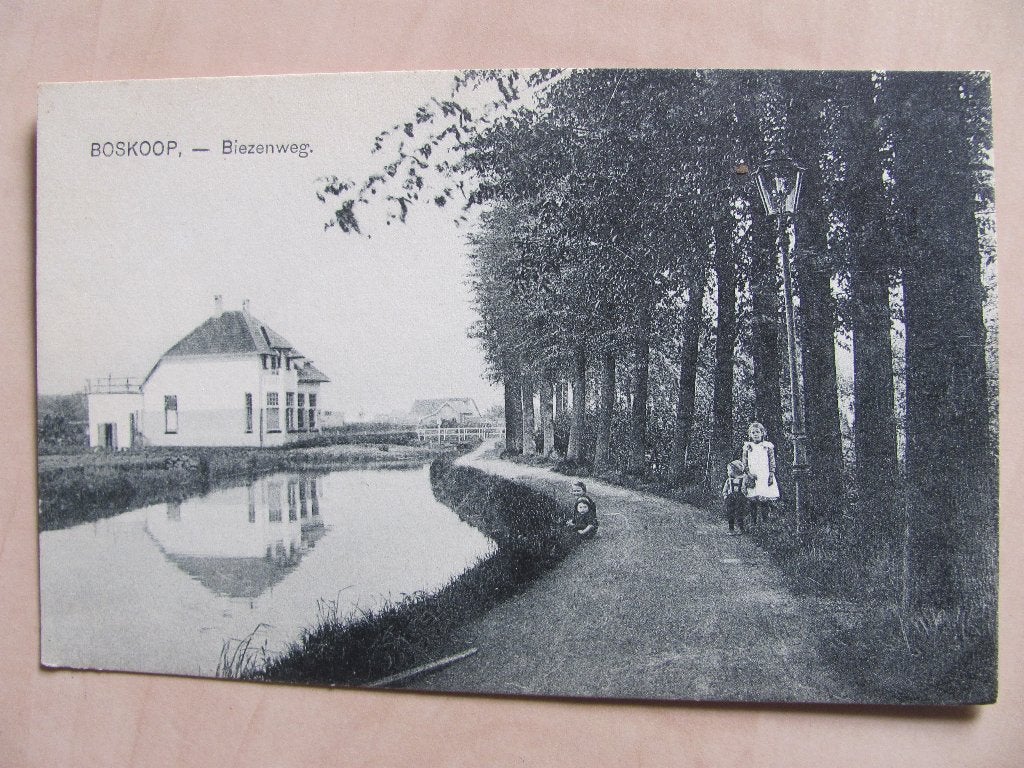 Boskoop, Biezenweg met spelende kinderen, Ophalen of Verzenden, Voor 1920, Zuid-Holland
