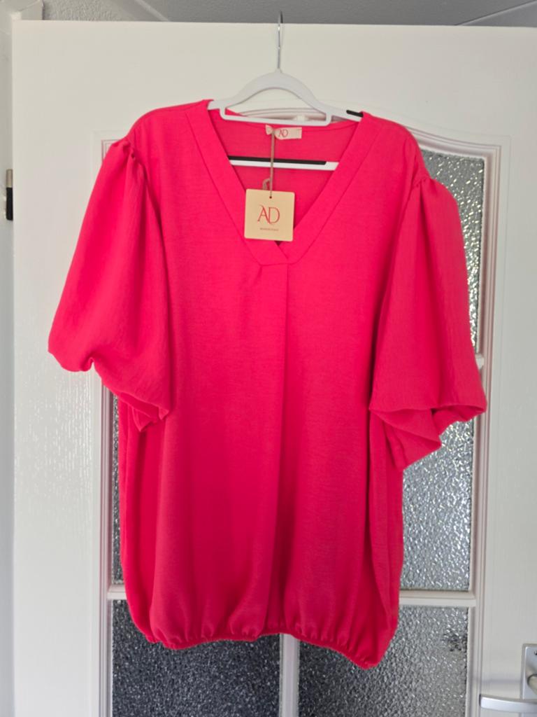 Nieuw shirt blouse koraal 42 44 46 48, Ophalen of Verzenden, Nieuw, Maat 46/48 (XL) of groter, Oranje