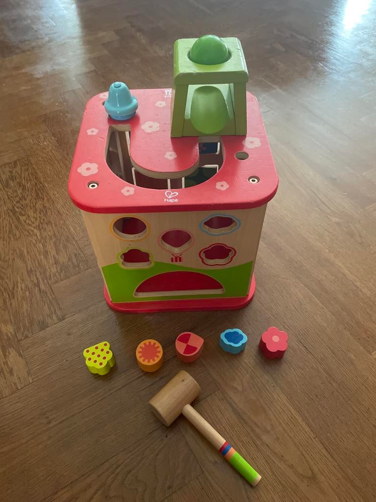 Houten Hape Vormenstoof met Hamer en Ballen, Kinderen en Baby's, Ophalen of Verzenden, Zo goed als nieuw, Overige typen