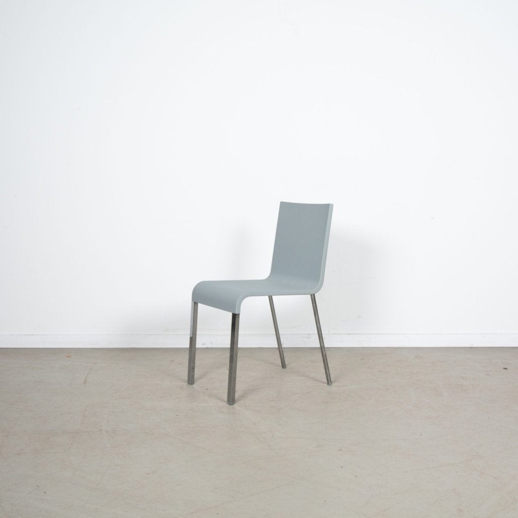 1x Vitra .03 Stoel Grijs Kunststof (Niet Stapelbaar) - Chroo, Niet ingevuld, Zo goed als nieuw, Niet ingevuld, Niet ingevuld
