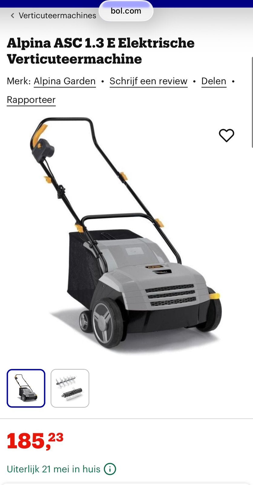 Verticuteer machine nieuw!!, Tuin en Terras, Ophalen, Nieuw, Elektrisch