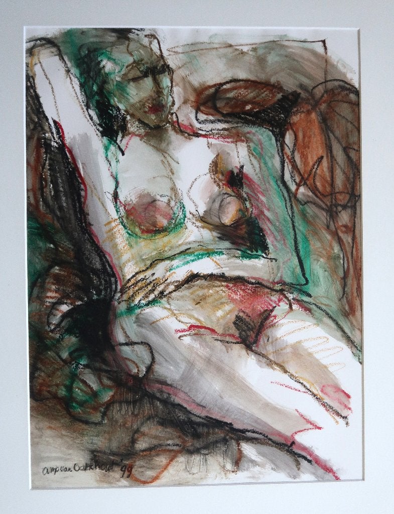 tekening JMC van OOSTERHOUT 50x65 cm ''MODEL'' krijttekening, Antiek en Kunst, Ophalen of Verzenden, Gesigneerd, Pastel