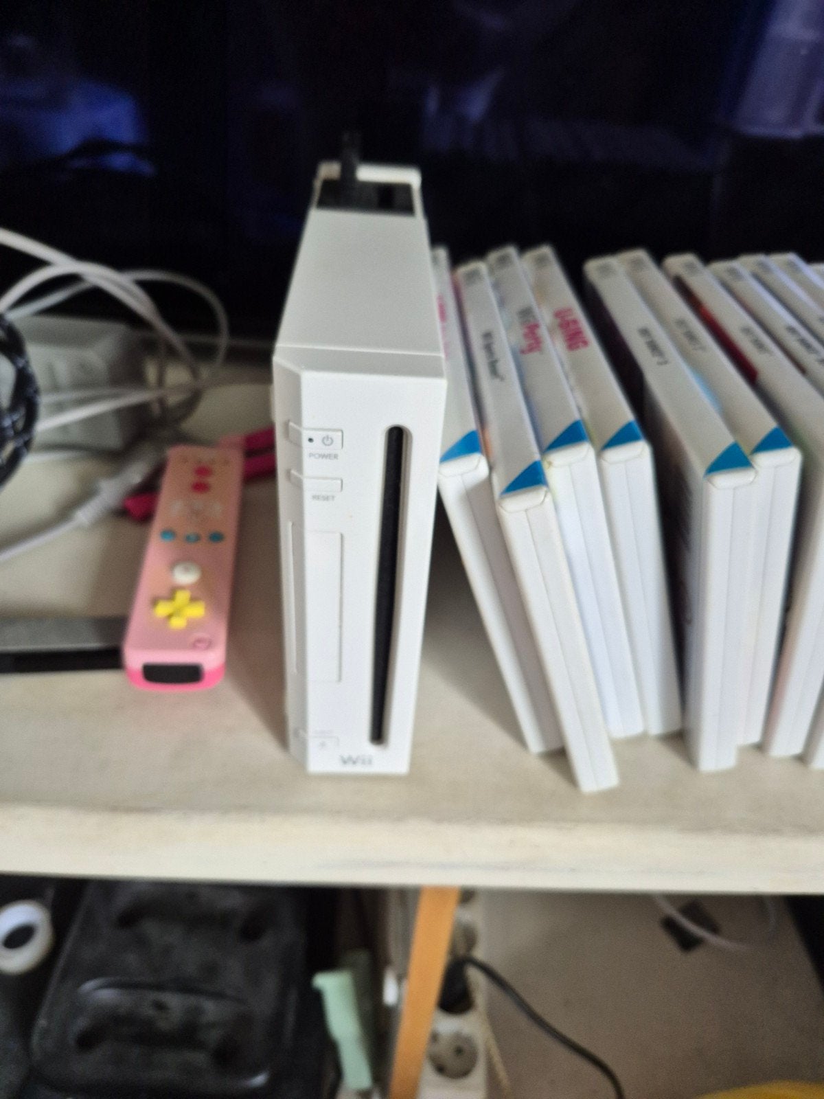 Wii Console met 10 games en accessoires, Ophalen, Gebruikt, Met 1 controller, Met games