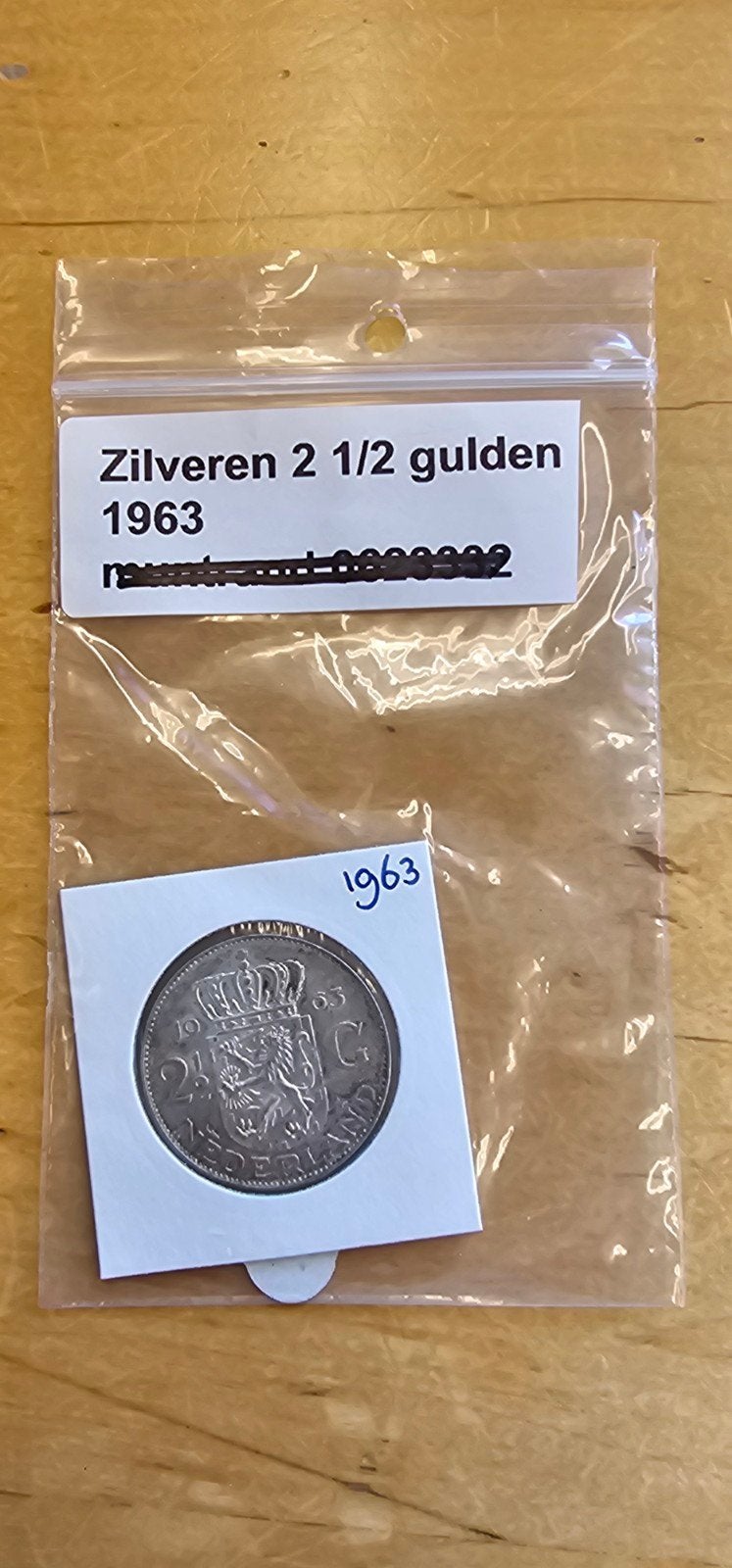 Zilveren 2 1/2 gulden 1963 - Koningin Juliana, Koningin Juliana, Zilver, Ophalen of Verzenden, Losse munt
