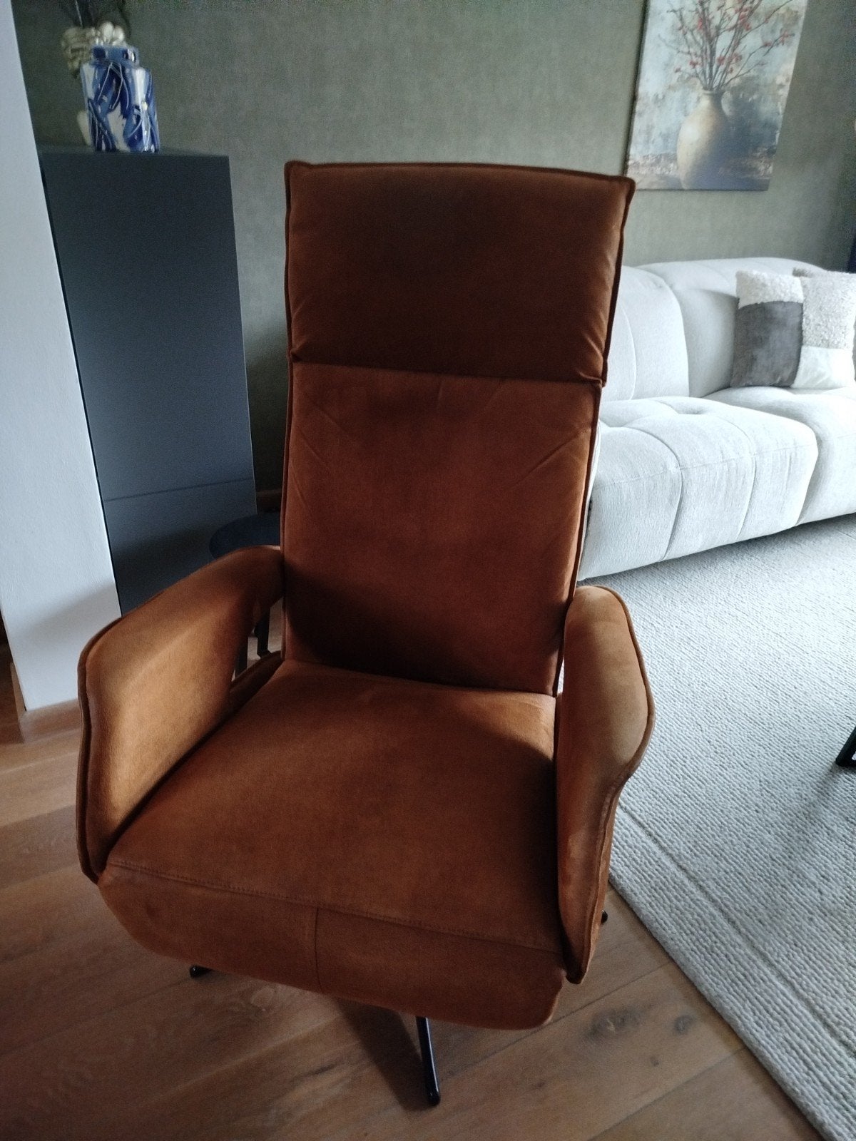 relaxfauteuil, Ophalen, 75 tot 100 cm, Zo goed als nieuw, Stof