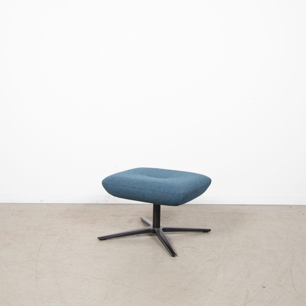 Leolux Caruzzo Fine Hocker Blauw Stof, Niet ingevuld, Zo goed als nieuw, Niet ingevuld, Niet ingevuld