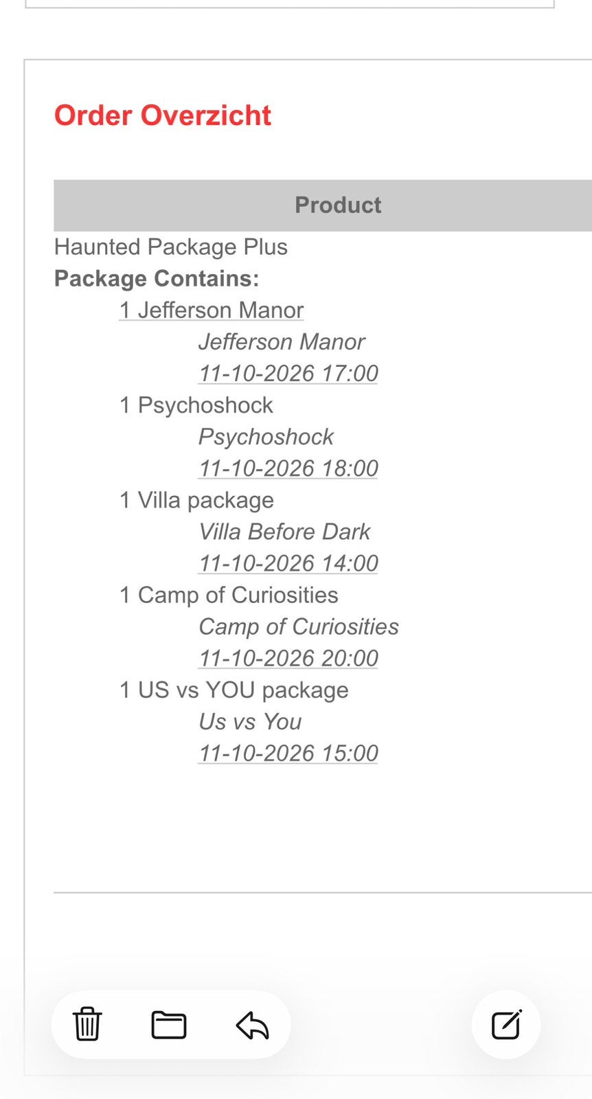 2 walibi tickets voor 10 oktober zaterdag plus extra haunted, Twee personen, Ticket of Toegangskaart