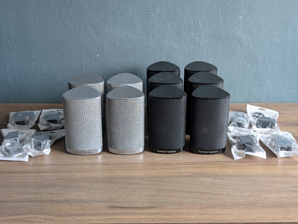 10x Harman/Kardon SAT-TS7 Speakers - Satteliet/surround, Ophalen of Verzenden, Zo goed als nieuw, 60 tot 120 watt, Surroundset