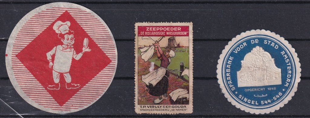 X92B) Nederland 3 vignetten oa Spaarbank Amsterdam, Postzegels en Munten, Postzegels | Nederland, Verzenden, T/m 1940, Postfris