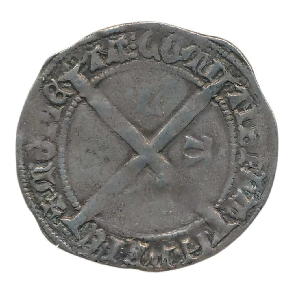 Vlaanderen 2 Groschen ‘Kromstaart’ 1419-1428, Postzegels en Munten, Ophalen of Verzenden, Duitsland, Losse munt