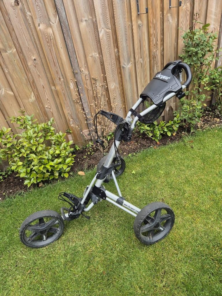 Grijze Clicgear 3.5+ 3 wiel golftrolley €89,-, Ophalen of Verzenden, Gebruikt, Golfkar