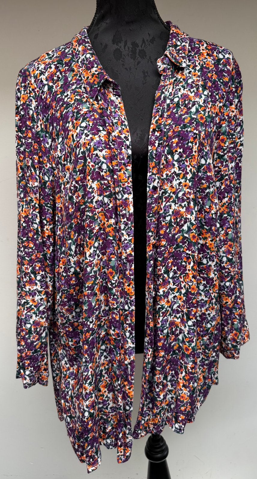 Superleuke paars/oranje blouse bloemetjes ZIZZI mt M (48/50), Kleding | Dames, Grote Maten, Ophalen of Verzenden, Zo goed als nieuw