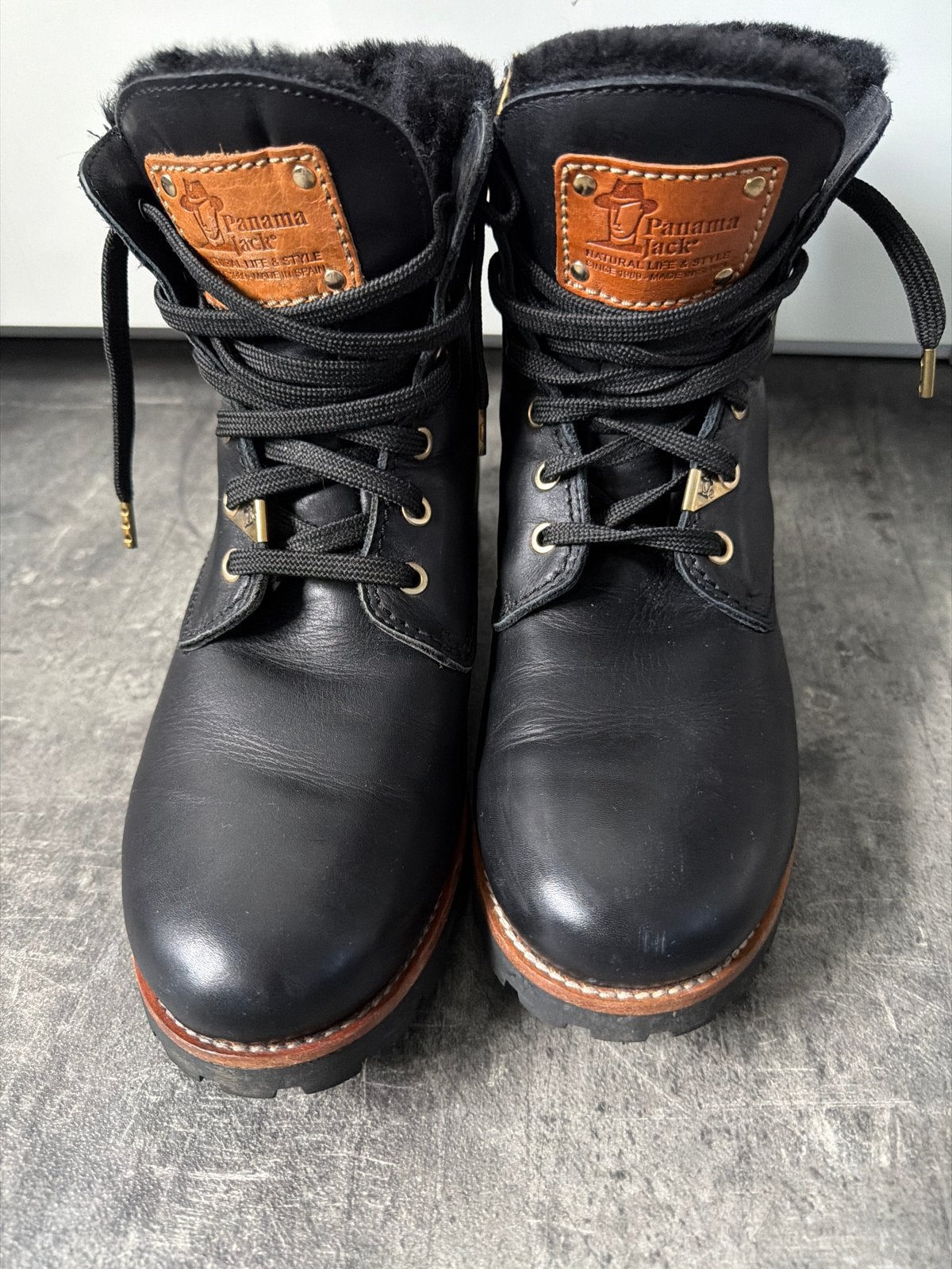 Panama Jack veterboots zwart, gevoerd, maat 42, Ophalen of Verzenden, Zo goed als nieuw, Zwart