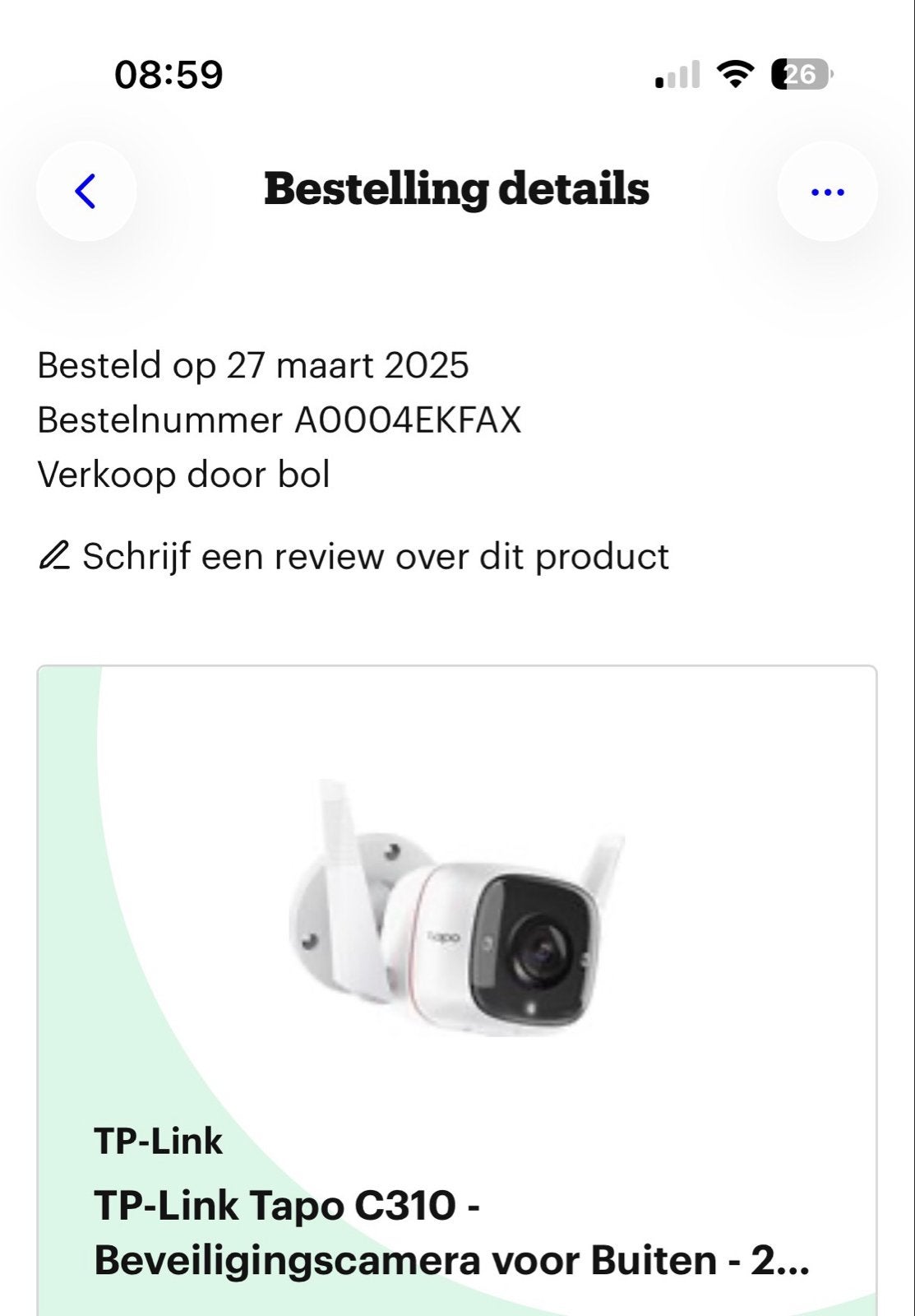 TP-Link Tapo C310 Beveiligingscamera voor Buiten, Ophalen, Nieuw, Buitencamera