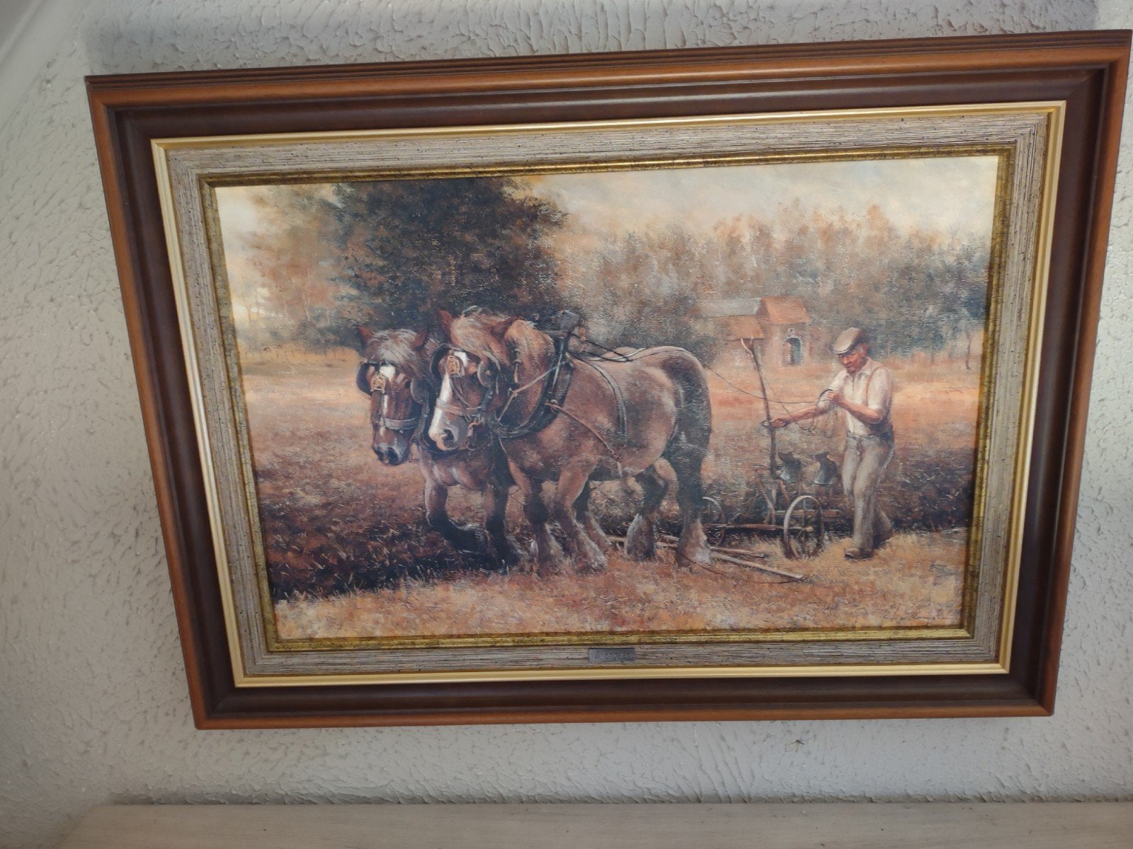 schilderij boer met trekpaarden - Leon Engelen, Ophalen