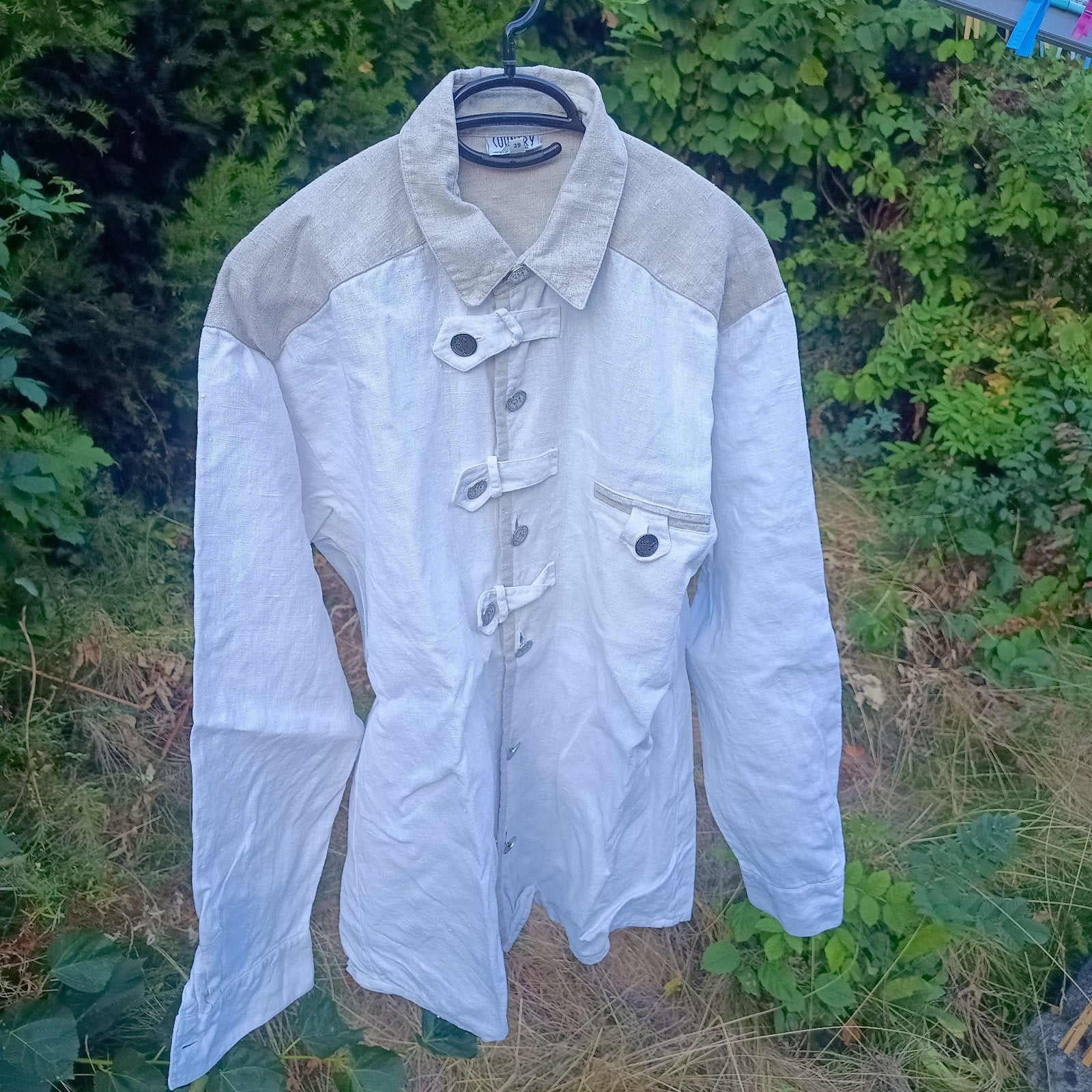 Tiroler trachten overhemd maat 39 linnen, Overige maten, Ophalen of Verzenden, Kleding, Country Line