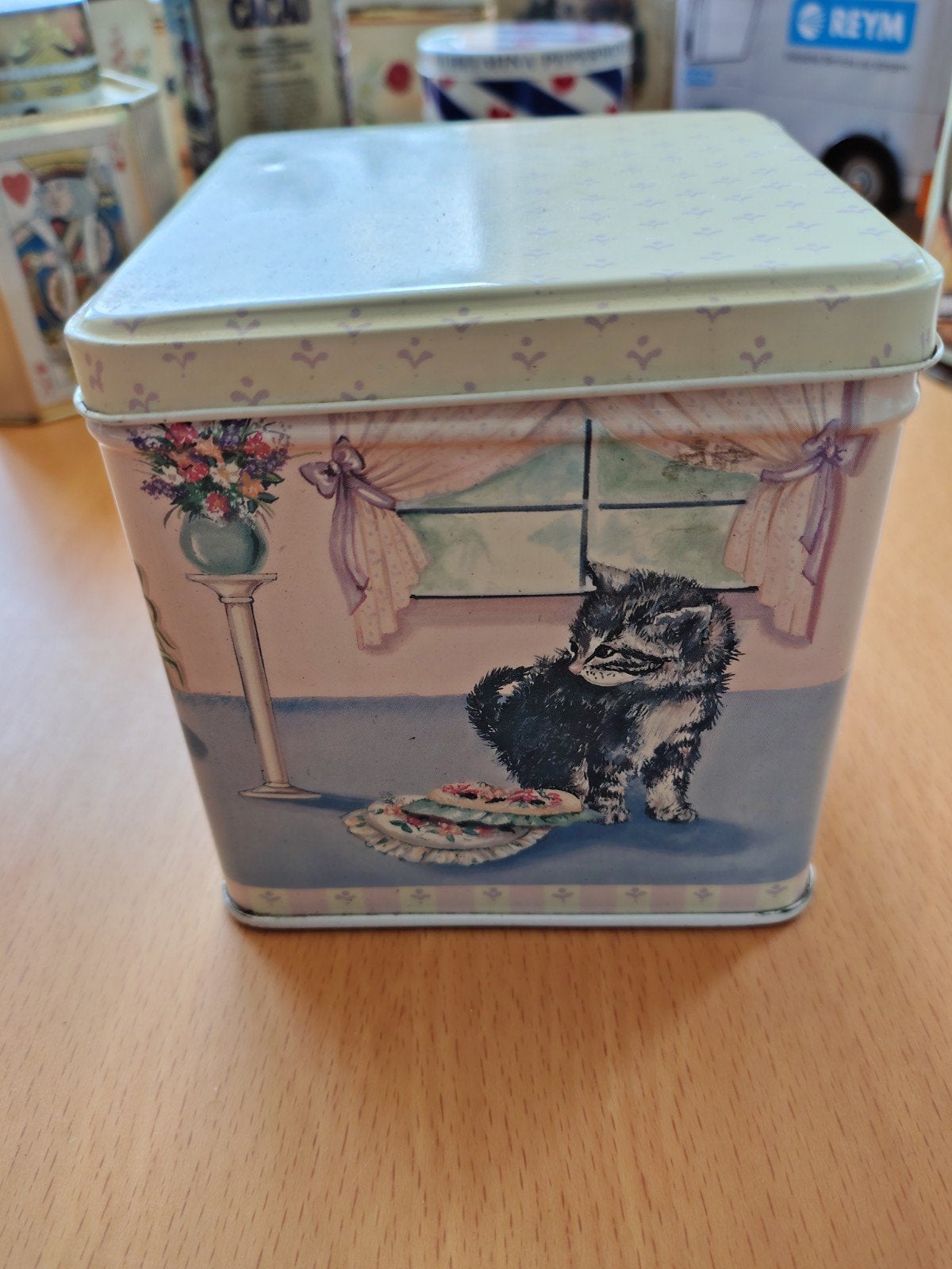 Vintage Katten Theebus / Koekblik - Nostalgisch Design, Ophalen of Verzenden