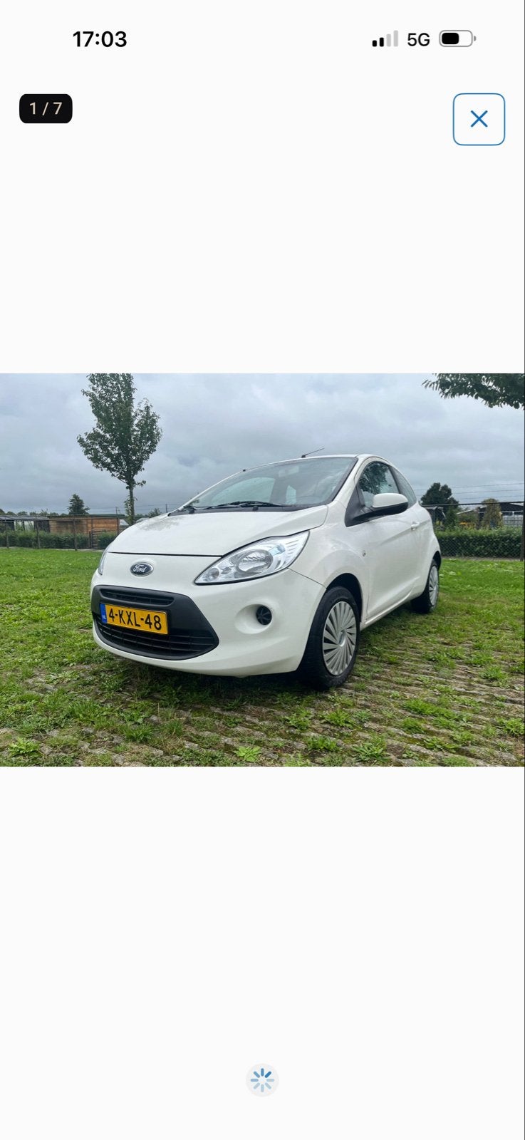 Ford Ka 1.2 51KW 2009 Wit, Auto's, Voorwielaandrijving, 1242 cc, 4 cilinders, 4 stoelen