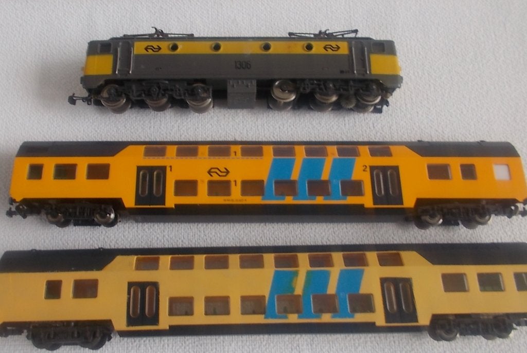NS Treinset met Locomotief en Dubbeldekker Wagons, Gelijkstroom, Jouef, Ophalen of Verzenden, NS