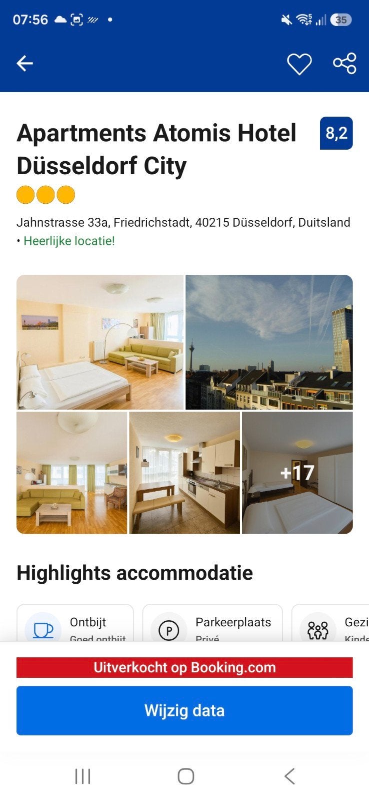 Apartments Atomis Hotel Düsseldorf City zaterdag 26 dec, Drie personen of meer, 1 overnachting