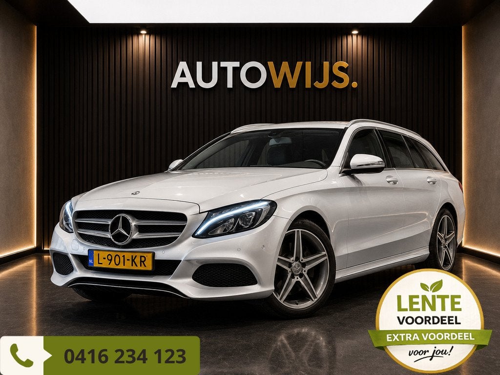 Mercedes-Benz C-klasse Estate 180 Prestige|87DKM|LED|CRUISE|, Auto's, Mercedes-Benz, Achterwielaandrijving, Gebruikt, Leder en Stof