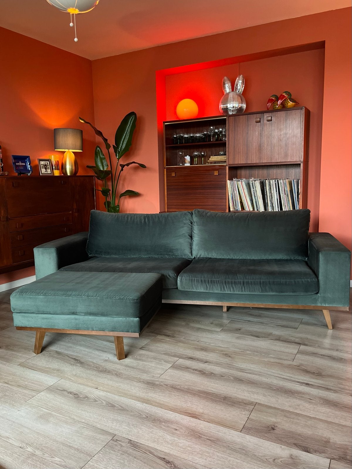Nous Living Torino Velours Bank - Goede Staat, Ophalen, Gebruikt, 100 tot 125 cm, Hoekbank