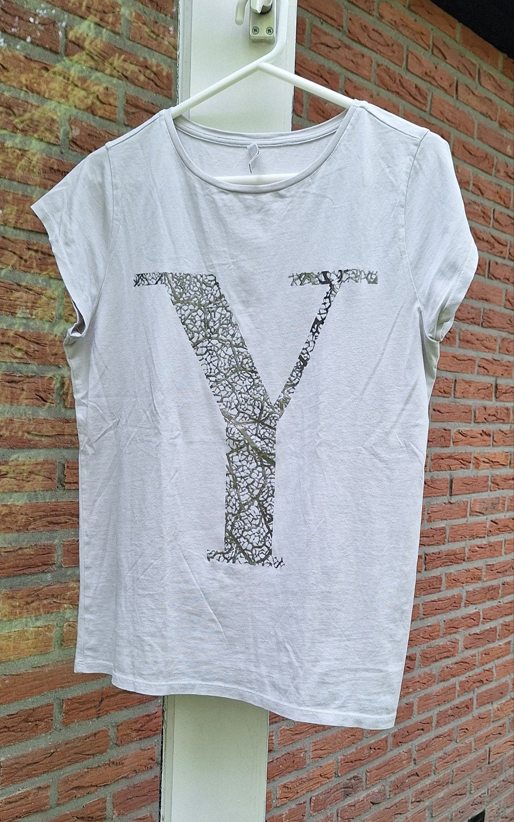 Yaya woman tshirt top t-shirt kleding zilver zomer mode, Beige, Ophalen of Verzenden, Zo goed als nieuw, Korte mouw