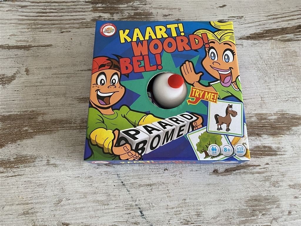 Kaart! woord! bel! gezelschapsspel [s899], Verzenden, Zo goed als nieuw