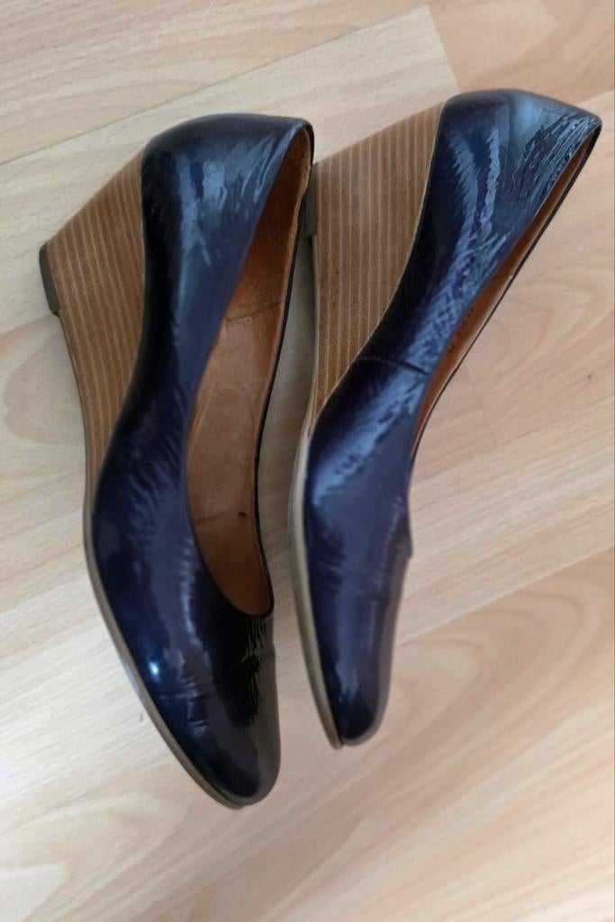 Gabor donkerblauwe lak schoenen 7 40,5 slee hakken, Ophalen of Verzenden, Blauw