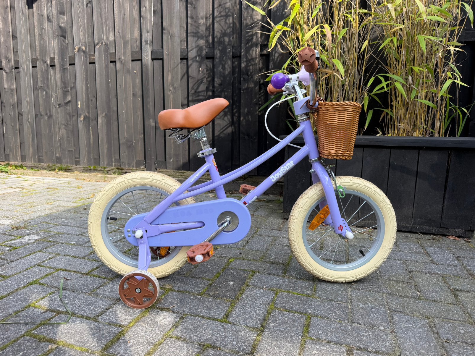 Kinderfiets paars Joystar 2-4 jaar 12 inch, Ophalen of Verzenden, Zo goed als nieuw, Minder dan 16 inch, Zijwieltjes