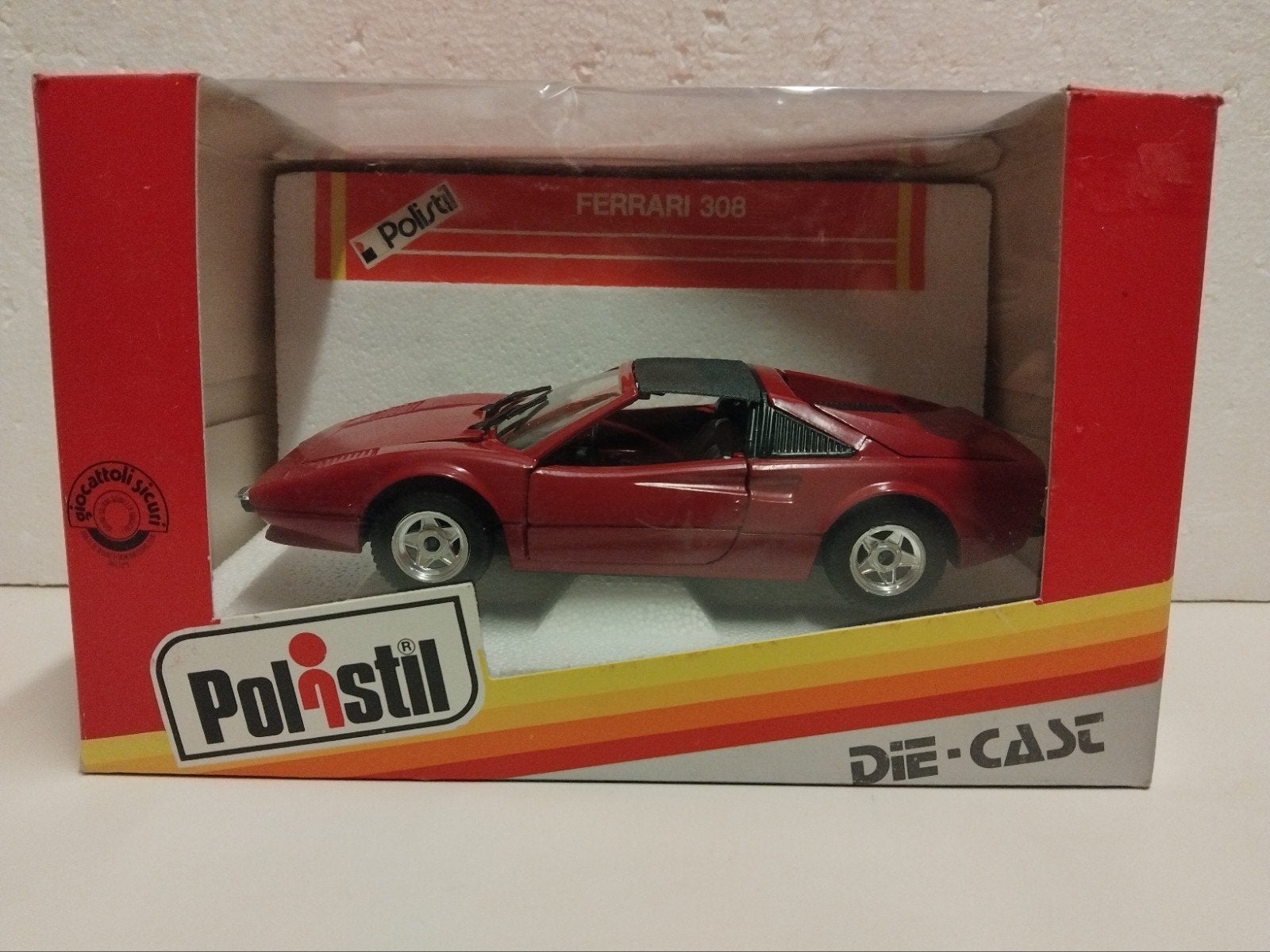 old Polistil 1:24 Ferrari 308 GTS Magnum red, Ophalen of Verzenden, Zo goed als nieuw, Auto, Overige merken