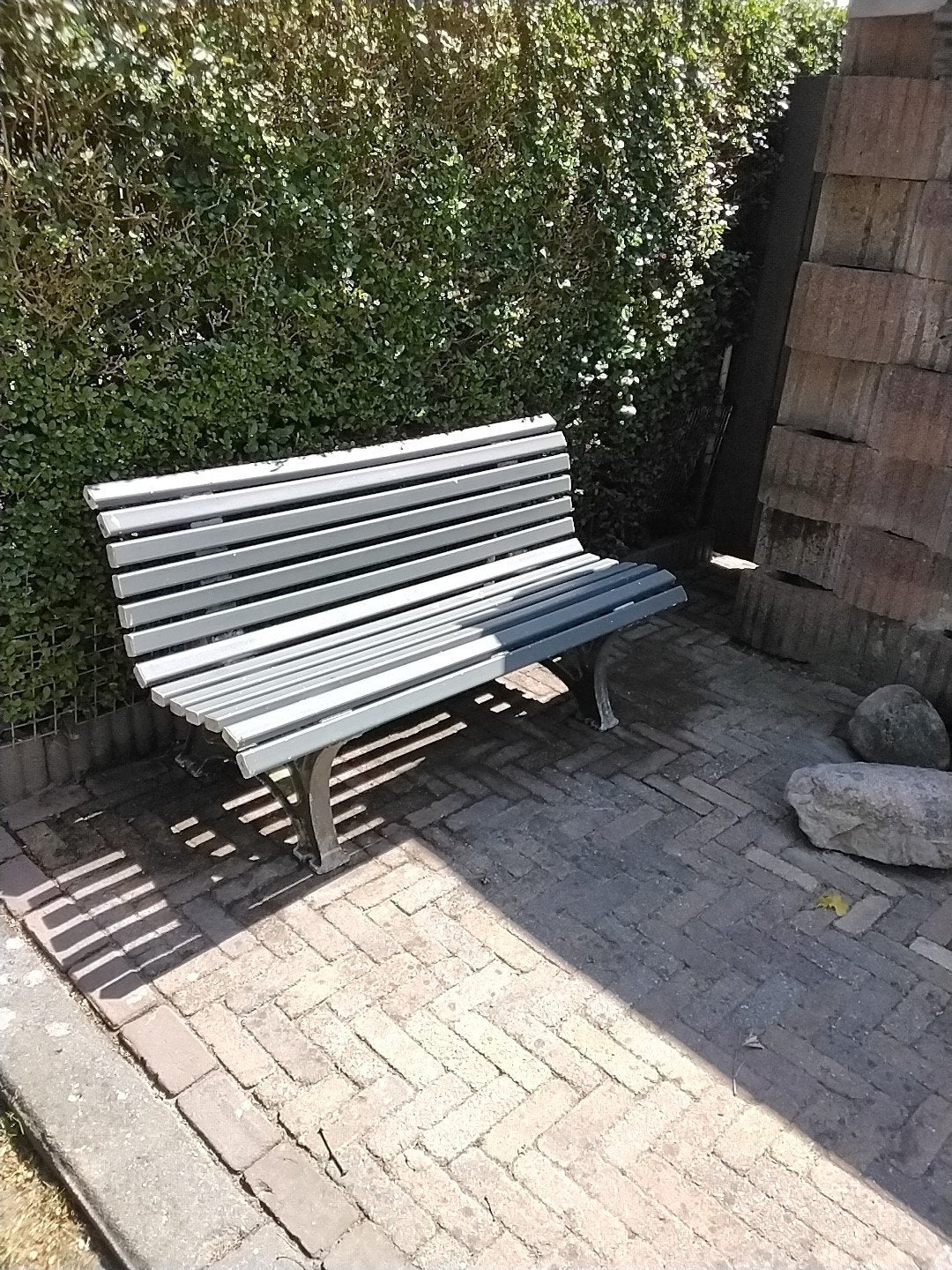 gratis vintage plastic tuin bankje, Ophalen, Gebruikt