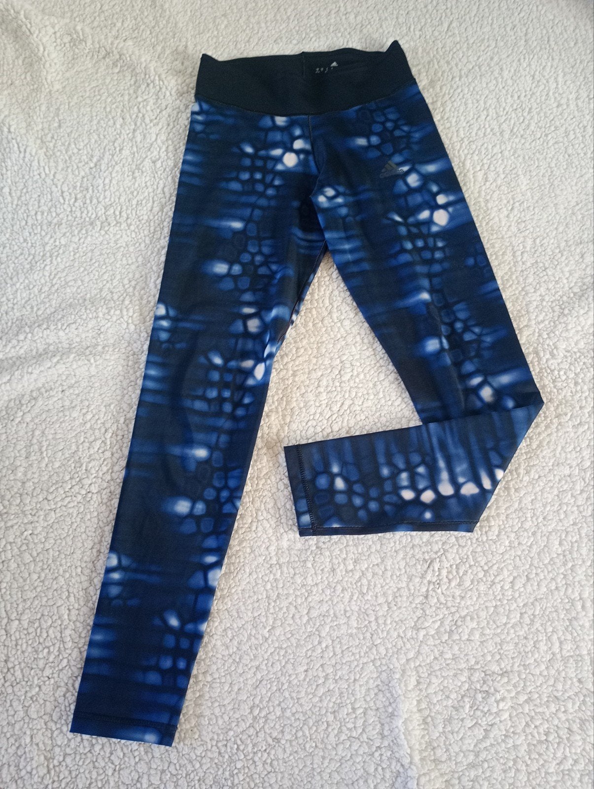 Adidas Climalite Legging - Blauw/Wit Patroon - Maat S, Kleding | Dames, Legging, Maat 36/38 (S), Contact@adidas.com, Zo goed als nieuw