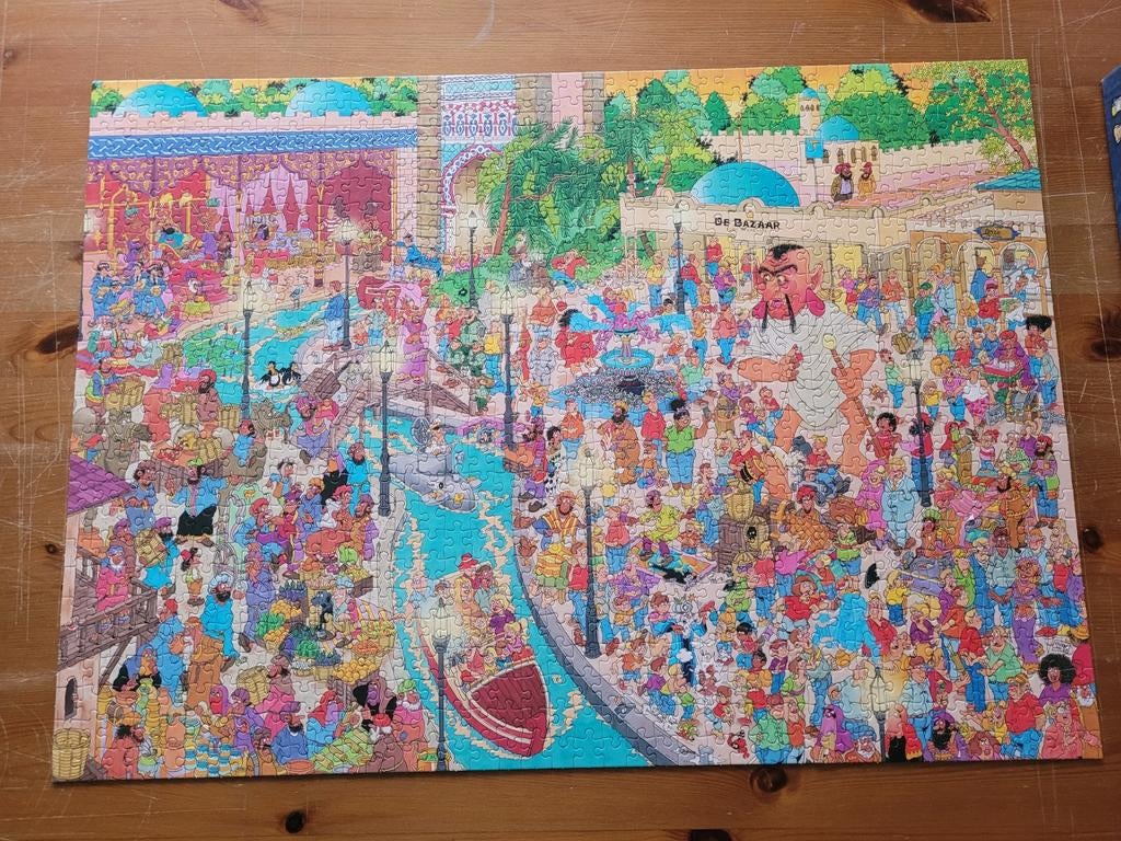 Jan van Haasteren Efteling De Bazaar 1000 stukjes, Ophalen of Verzenden, 500 t/m 1500 stukjes, Zo goed als nieuw, Legpuzzel