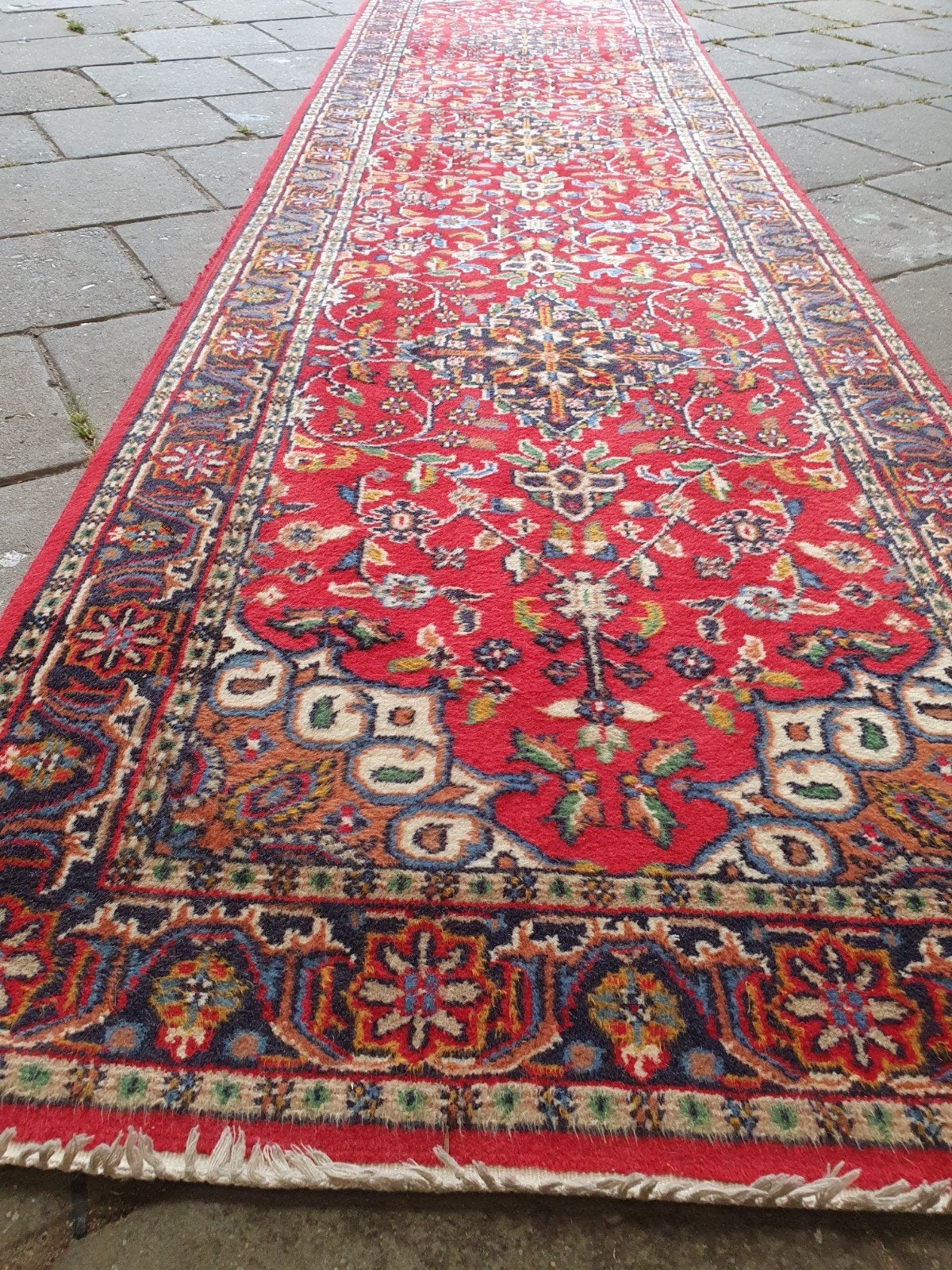 HELAAS VERKOCHT  Perzische loper Bidjar 315x80 cm., Huis en Inrichting, Gebruikt, Bidjar, 200 cm of meer, Rood