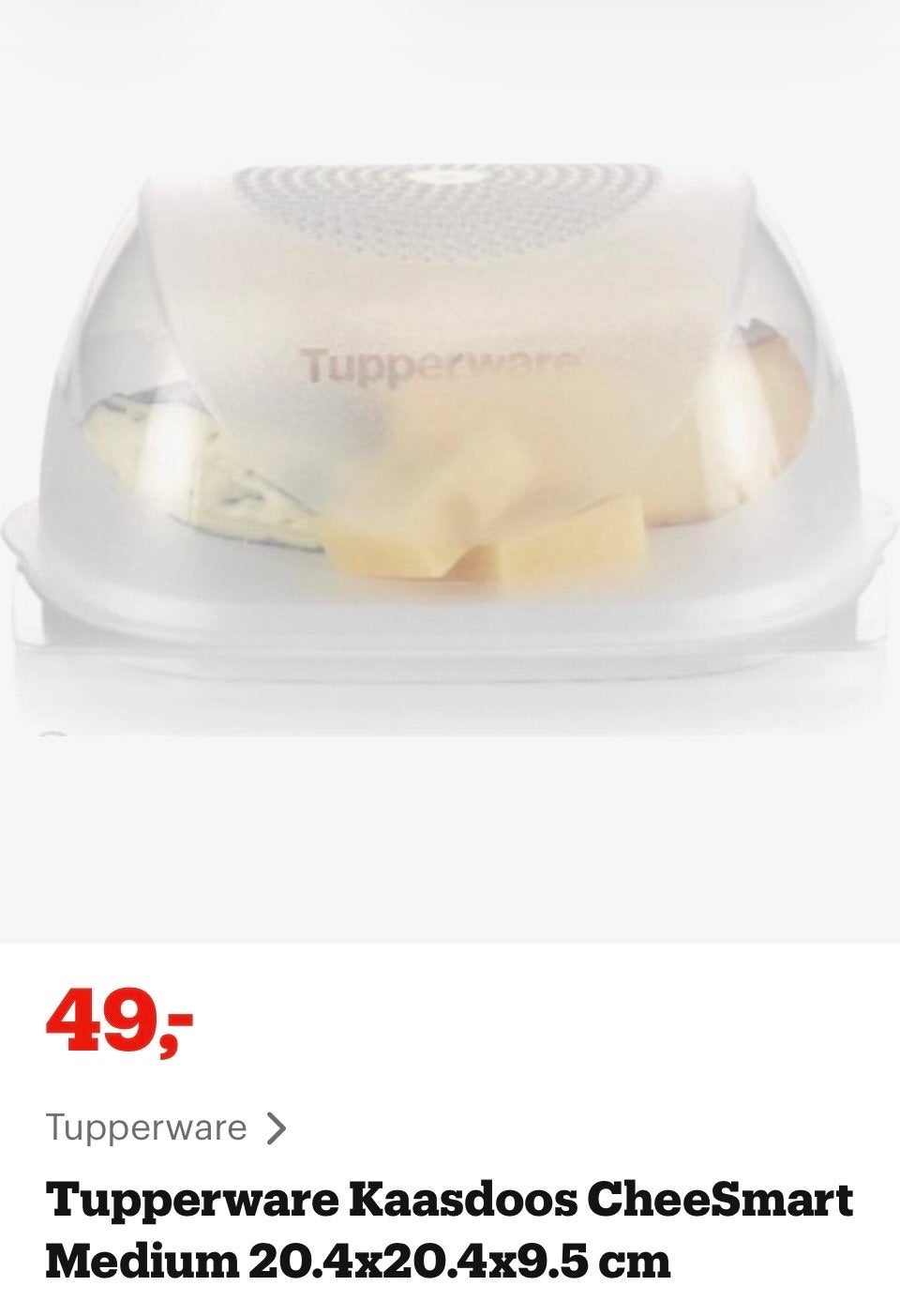 Tupperware Kaasdoos CheeSmart Medium, Huis en Inrichting, Bewaardoos, Wit, Nieuw, Luchtdicht