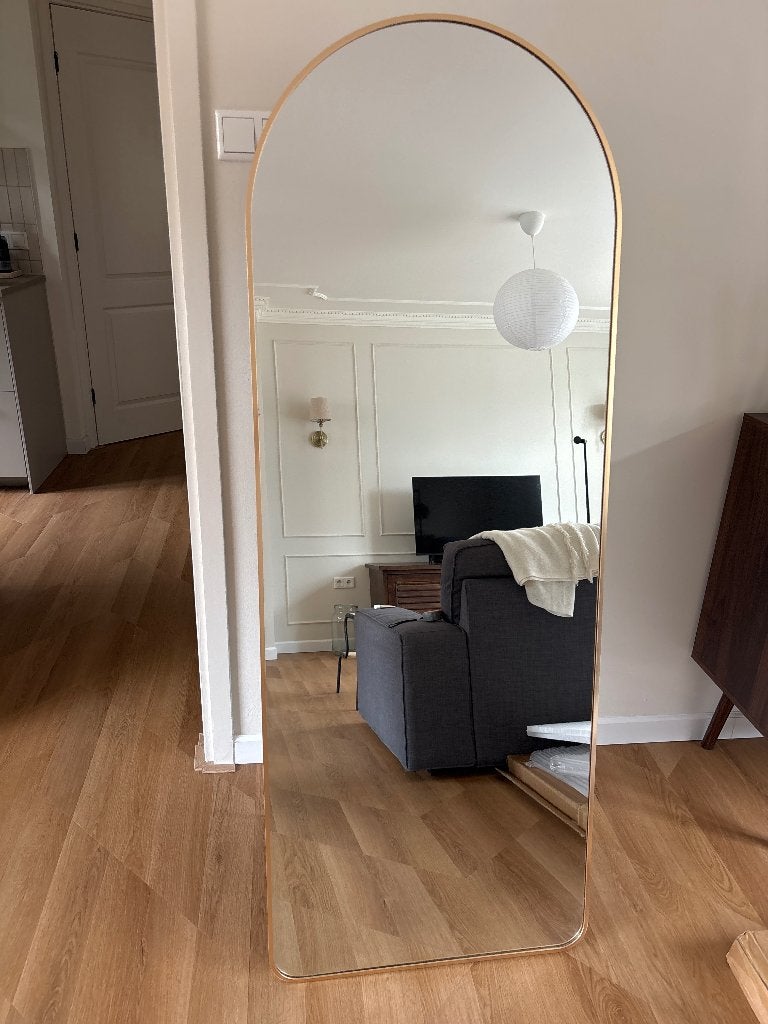 Gold arch mirror, Ophalen, Rond, Zo goed als nieuw, 150 tot 200 cm