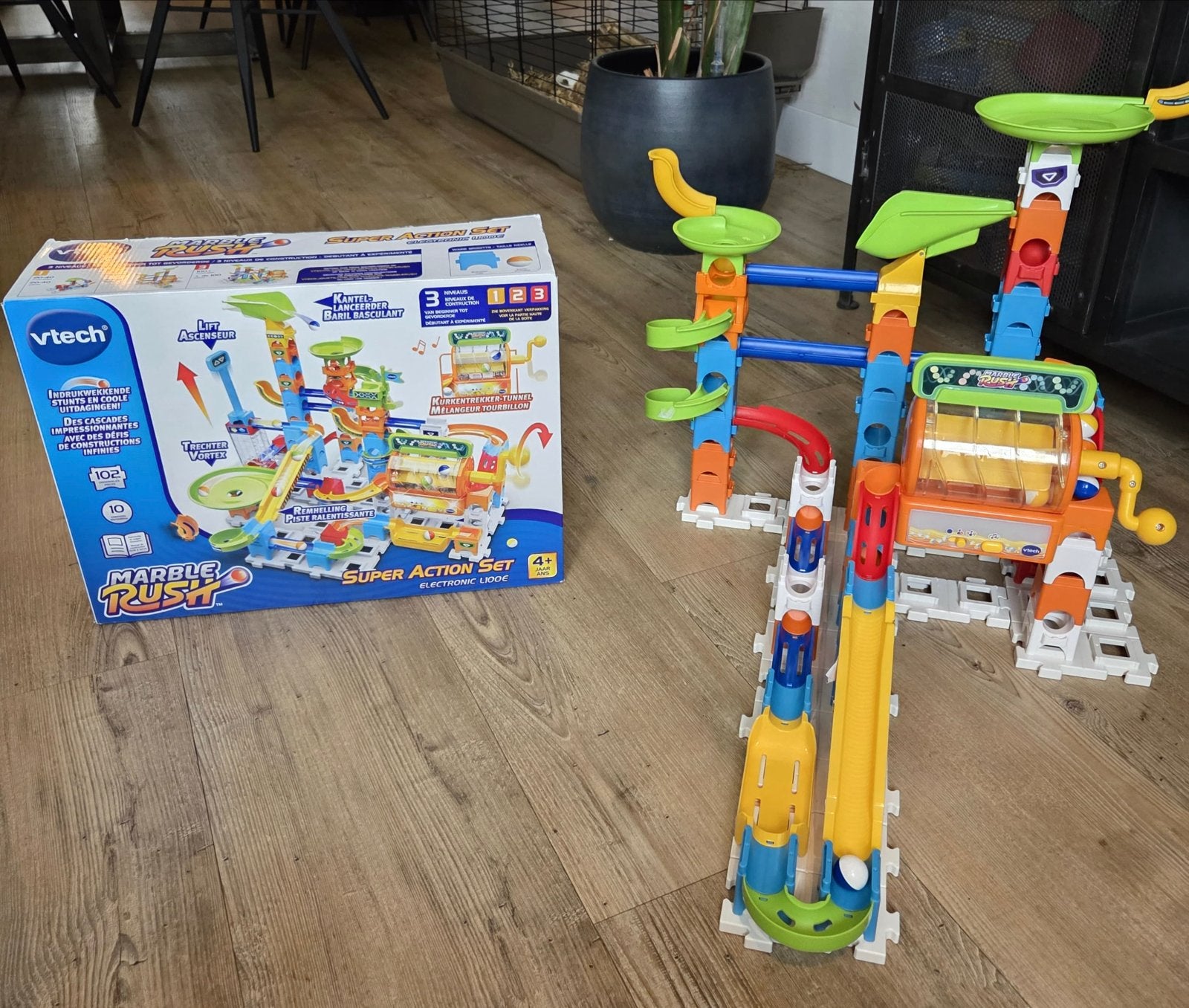 VTech Marble Rush Super Action Set knikkerbaan, Ophalen of Verzenden, Zo goed als nieuw, Bouwen, Met geluid
