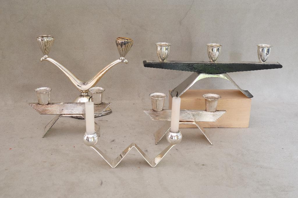 Vintage kandelaars verzilverd, Ophalen of Verzenden, Overige materialen