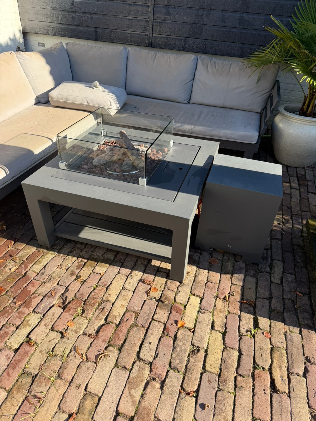 Mooie vuurtafel gashaard te koop, Ophalen, Zo goed als nieuw