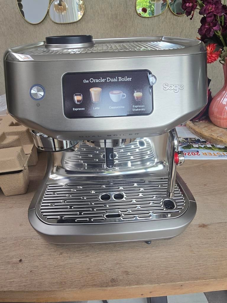 Sage Oracle dual boiler RVS, Witgoed en Apparatuur, Koffiezetapparaten, Ophalen, Espresso apparaat, Nieuw, Koffiebonen