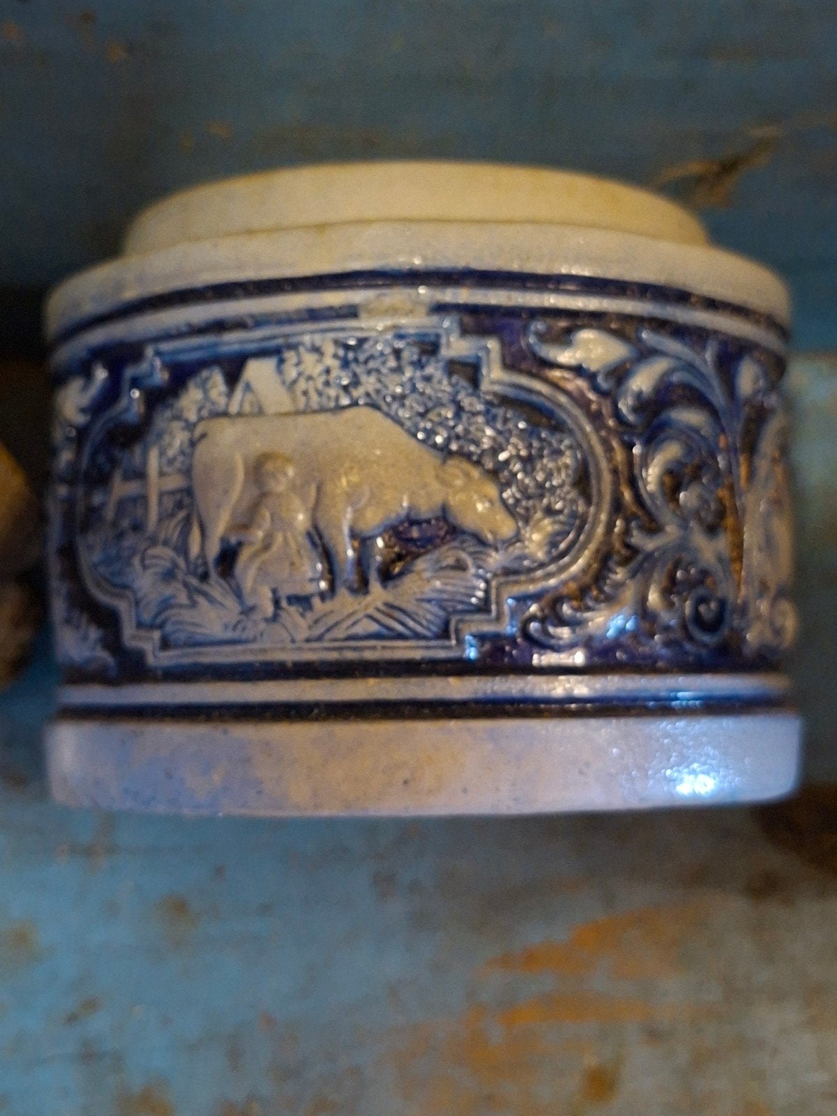 Steengoed boterpot. Westerwald., Antiek en Kunst, Ophalen of Verzenden