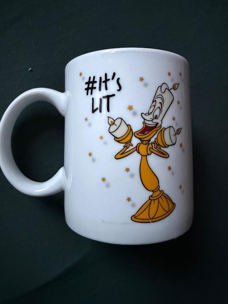 Mok Beker Lumiere Belle en het Beest, Verzamelen, Disney, Ophalen of Verzenden, Assepoester of Belle, Zo goed als nieuw, Servies