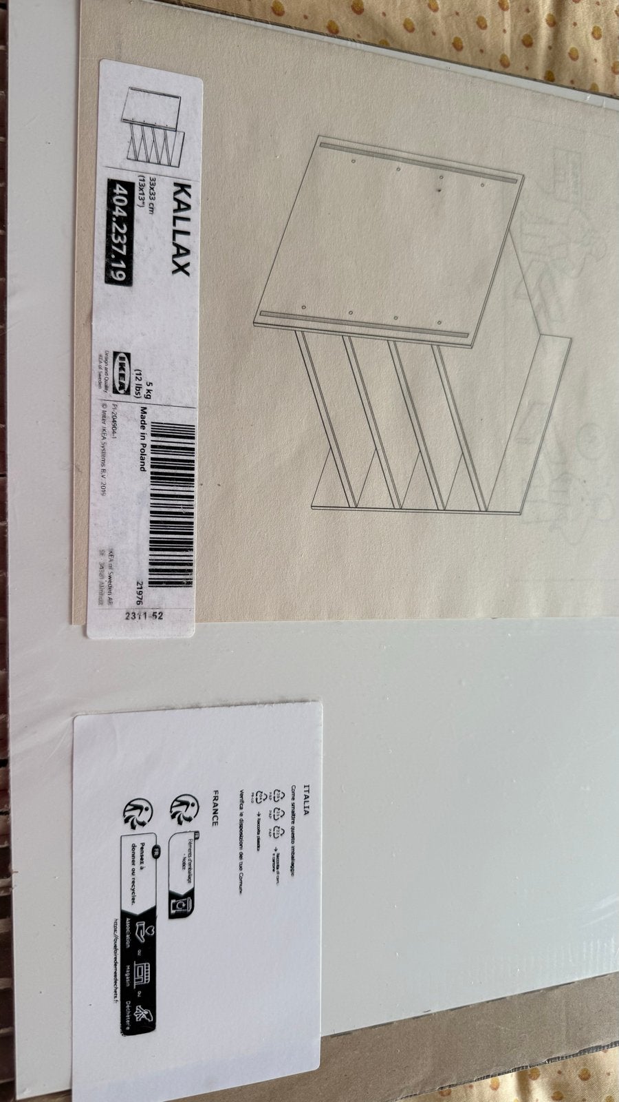 IKEA KALLAX Inzet met 4 planken, wit, 33x33 cm, Huis en Inrichting, Ophalen, Nieuw