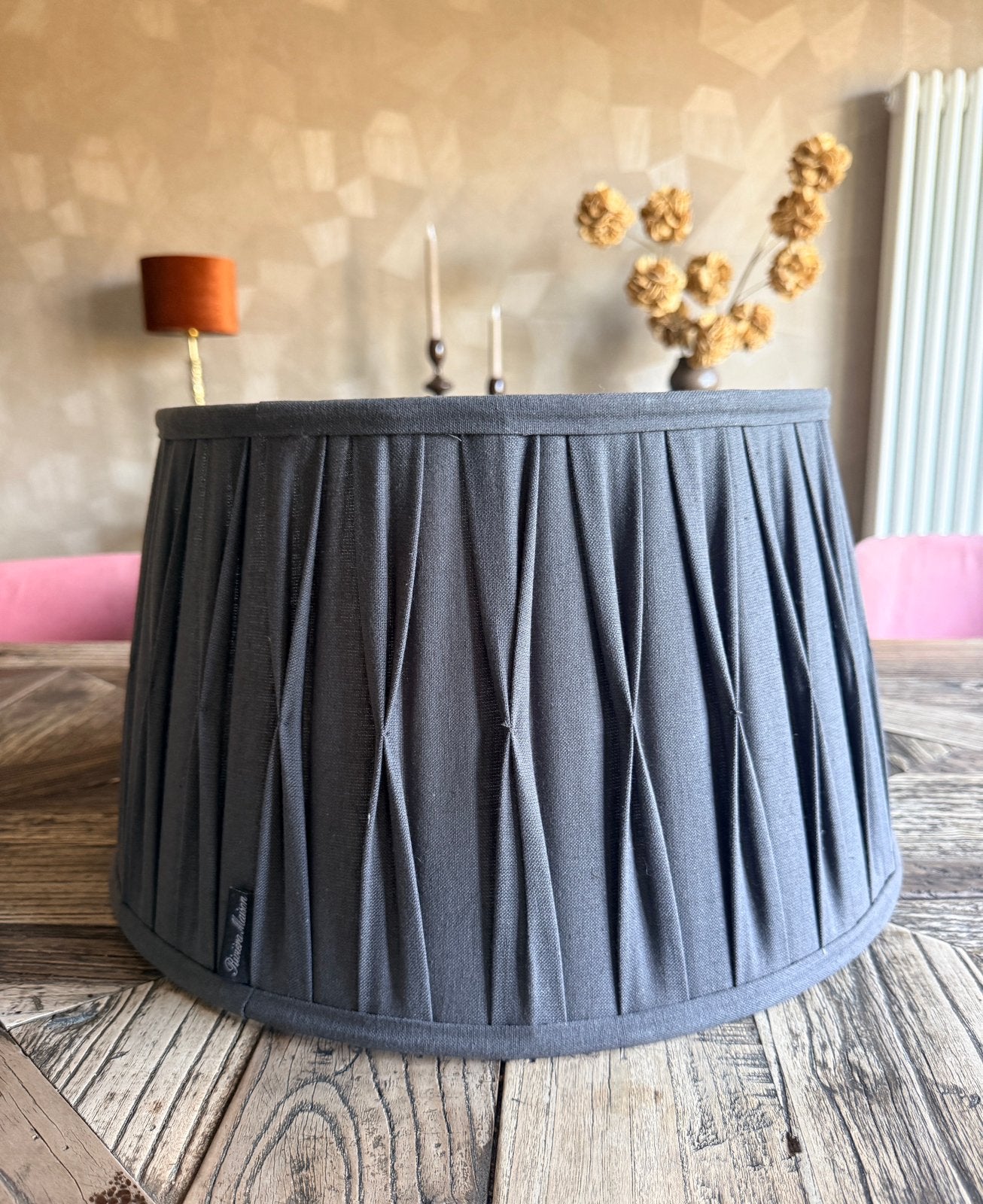 * Riviera Maison * Lampenkap grijs 25 x 35 x 45, Overige typen, Rond, Zo goed als nieuw, Textiel